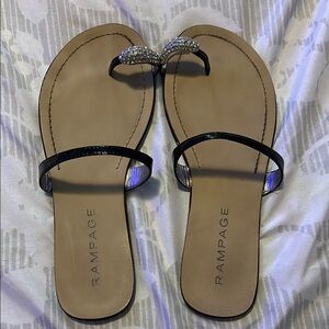 Rampage Black Sandals with Minimalist Design